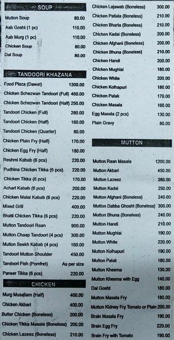 Food Plaza Menu, Menu for Food Plaza, Colaba, Mumbai - Zomato