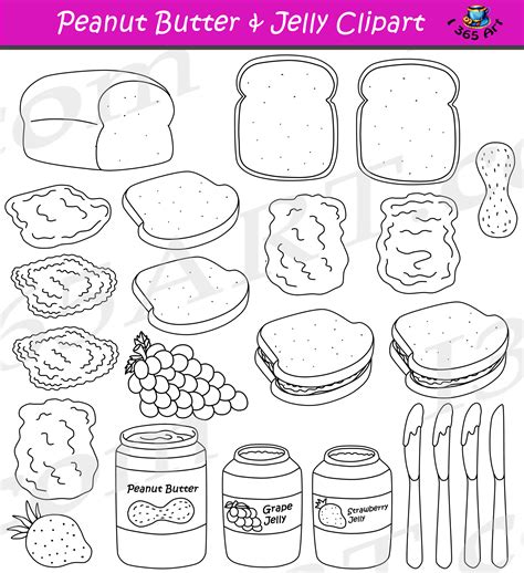 Peanut Butter Jelly Clipart Maker Graphics Commercial Download