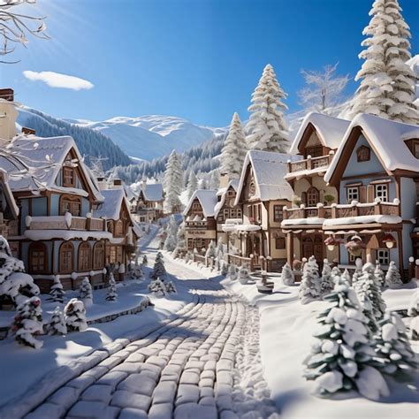 Premium AI Image | snowy christmas village