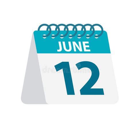 June 12 - Calendar Icon. Vector Illustration of One Day of Month ...