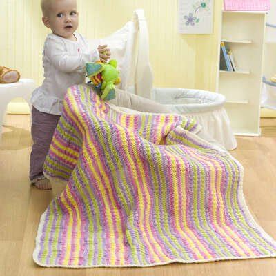 RED HEART WAVY STRIPES BABY BLANKET - BePatterns