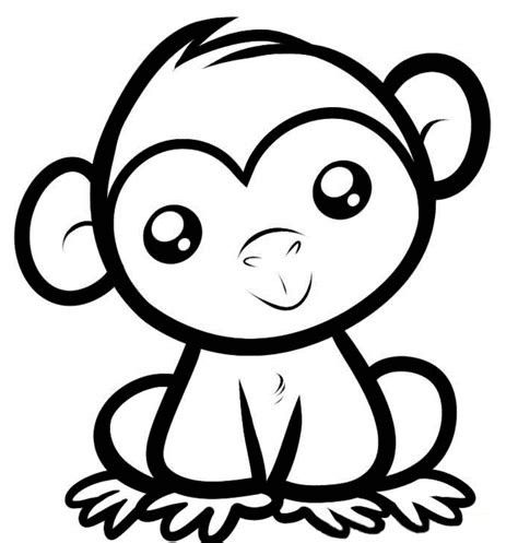 Gambar Cute Baby Monkey Coloring Pages Printables Home Cartoon Page ...