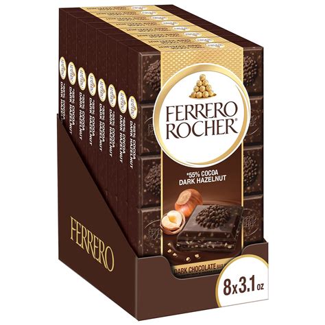 Ferrero Rocher, Premium Chocolate Bars, 8 Pack, Dark Macao | Ubuy