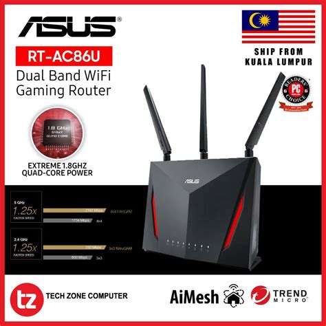 ASUS RT-AC86U Dual Band AC2900 WiFi Gigabit Wireless Router (Wireless ...