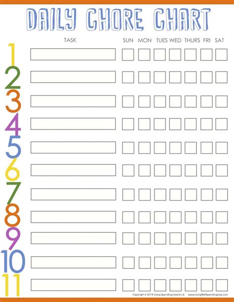 How to Make a Chore Chart for Kids | Living Well Spending Less®