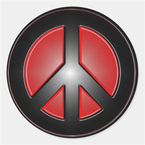 red peace sign classic round sticker | Zazzle