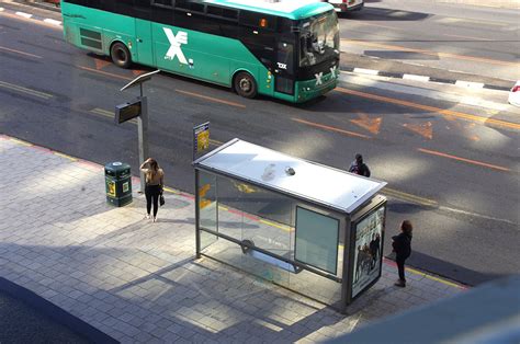 Bus Stop In Tel Aviv, Israel Free Stock Photo - Public Domain Pictures