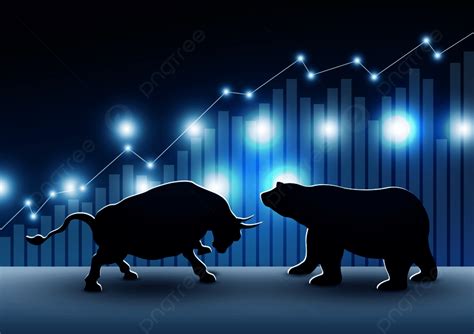 Stock Market Design Of Bull And Bear With Graph And Chart Vector Illustration Background, Bull ...