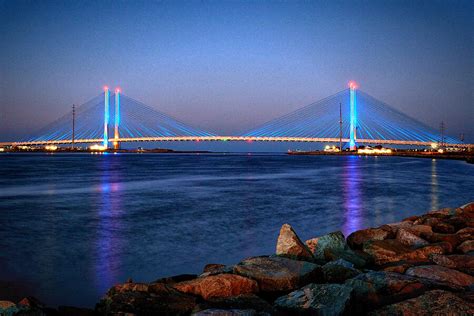 Indian River Inlet Bridge Twilight Photograph by Bill Swartwout