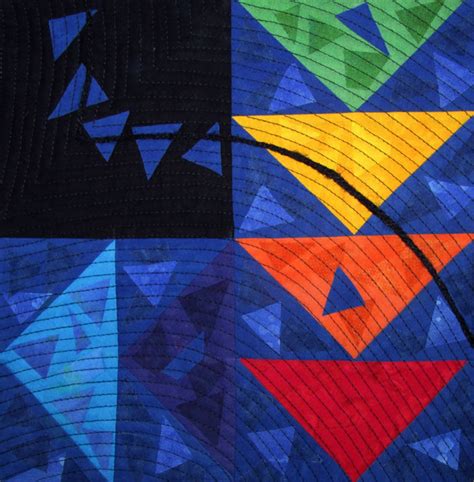 Colorful Abstract Art Quilt, Fabric Wall Hanging, Fiber Art ...