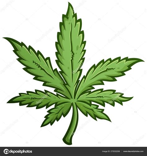 Dessin Animé Feuilles D'herbe Marijuana Verte Stock Vector by ©aoshlick 272032258