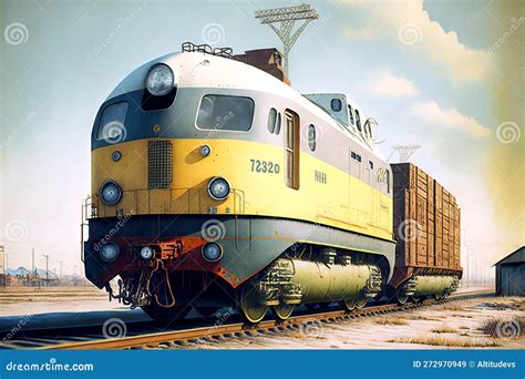 Locomotieven Met Goederenwagens Voor Spoorvervoer Stock Illustratie - Illustration of metro ...