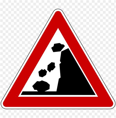 Falling Rocks Warning Road Sign cutout PNG & clipart images | TOPpng