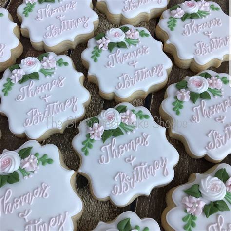 Floral Wedding Cookies | Personalized Custom Cookies | Boho | Greenery ...