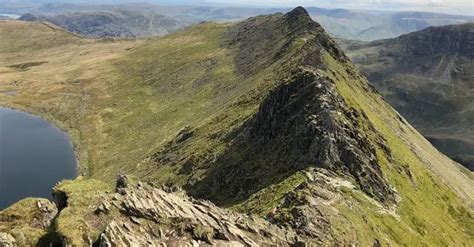 Striding Edge Scrambling Route on Helvellyn, The Lake District, UK