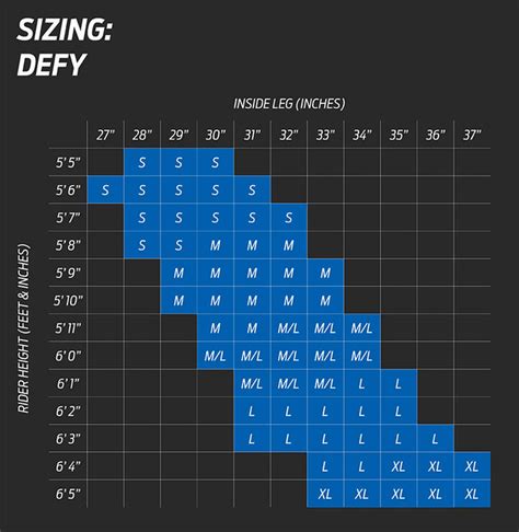 Giant Defy Frame Size Chart: A Visual Reference of Charts | Chart Master