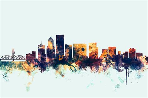 Portland Oregon Skyline Digital Art by Michael Tompsett | Fine Art America