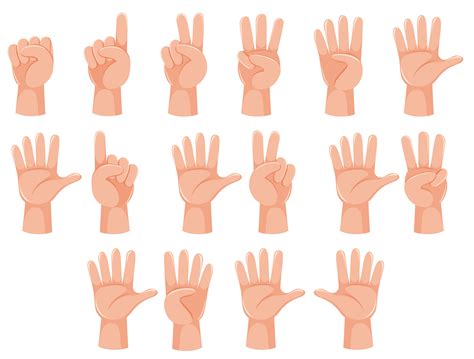 Human hand and number gesture 695624 Vector Art at Vecteezy