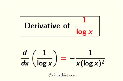 Derivative of 1/logx | 1 by log x Derivative - iMath