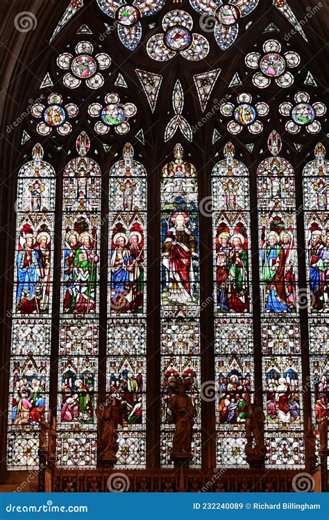 Stained Glass Window, Ripon Cathedral, North Yorkshire, England, UK Editorial Stock Image ...