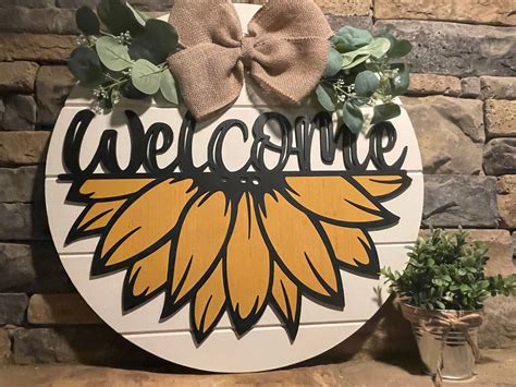 Sunflower Welcome Sign Sunflower Sign Sunflower Decor - Etsy