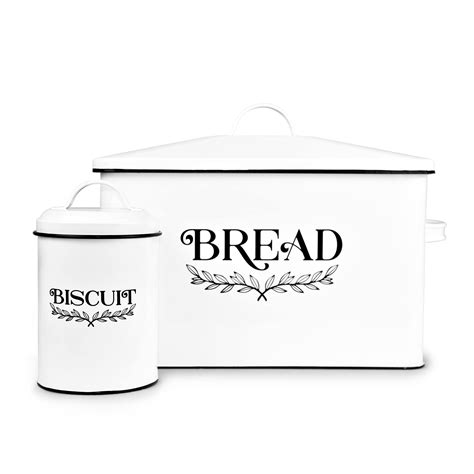 Buy Extra Large White Metal Bread Box for Kitchen Countertop- Breadbox Holder 2+ Loaves ...
