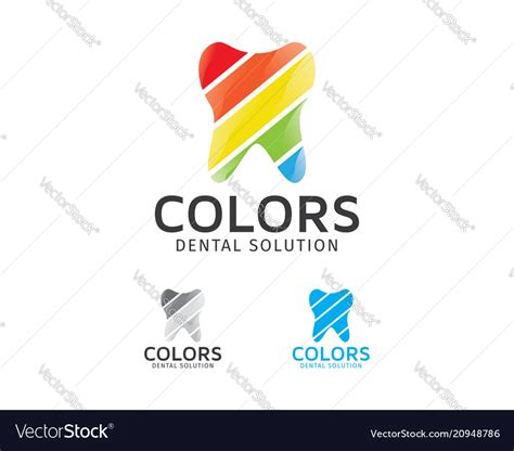 Dental colors logo design Royalty Free Vector Image