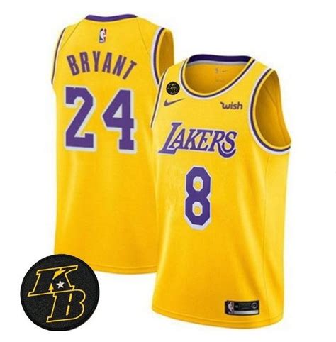 Men's Kobe Bryant jersey 8 and 24 together gold