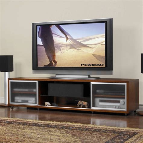 15 Photos Wooden Tv Stands with Glass Doors