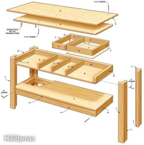 8 foot garage workbench | Simple Workbench Plans: The Family Handyman #simplewoodworkingpro ...