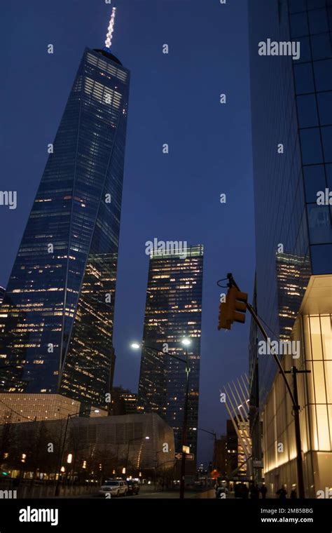 Night view of the World Trade Center in New York Stock Photo - Alamy