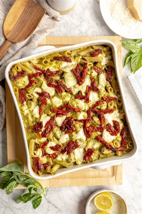 Chicken Pesto Pasta Bake (No Boil) Recipe - Fed & Fit