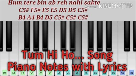 Tum Hi Ho Piano Tutorial| Tum Hi Ho Piano Notes with Lyrics| from ...