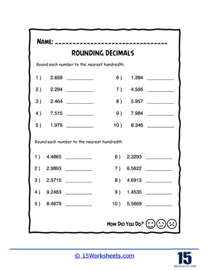 Rounding Decimals Worksheets - 15 Worksheets.com