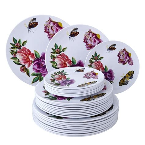 VIBRANT SPRING DESIGN BUTTERFLY PLATES | 30 PC Plastic Plate Set for Wedding Reception | Monarch ...