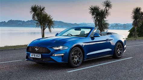 Photos Ford Mustang 2018 Ecoboost Convertible Blue Cars