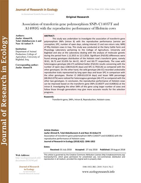 (PDF) Association of transferrin gene polymorphism SNPs C14037T and A14081G with the ...