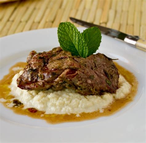 Pan Roasted Lamb Steak with Cauliflower Mash