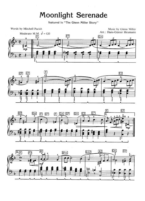 MOONLIGHT SERENADE Easy Piano Sheet music | Easy Sheet Music