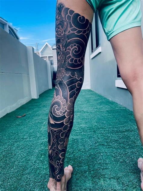 Leg Sleeve Tattoo, Calf Tattoo, Tattoo Sleeve Designs, Japanese Leg ...