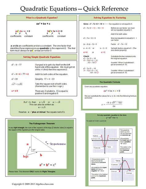 Unit 4 Solving Quadratic Equations Answer Key