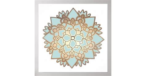 Blue Lotus Flower Mandala Poster | Zazzle