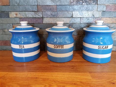 Cornishware Tea, Coffee, Sugar, storage jars in South Staffordshire for £50.00 for sale | Shpock