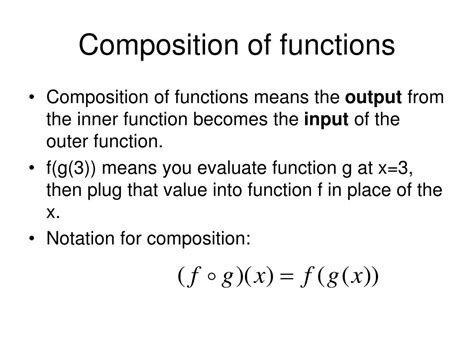 PPT - 1.7 Combinations of Functions; Composite Functions PowerPoint Presentation - ID:667894