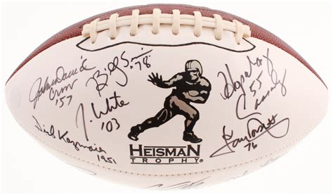 Heisman Trophy Logo Football Signed by (14) Johnny Rodgers, Pete ...