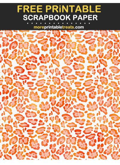 Textured Orange Leopard Print Scrapbook Paper