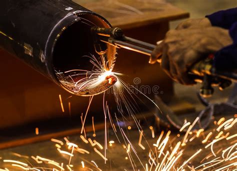 Metal Cutting with Acetylene Torch Stock Photo - Image of fire, hazardous: 35834996