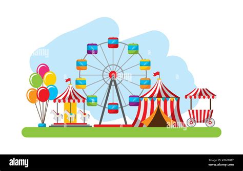 carnival fun fair festival circus park Stock Vector Art & Illustration ...