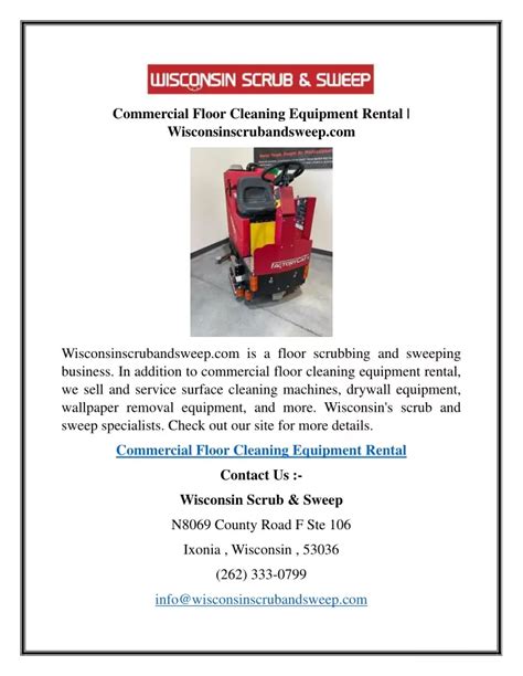 PPT - Commercial Floor Cleaning Equipment Rental Wisconsinscrubandsweep ...