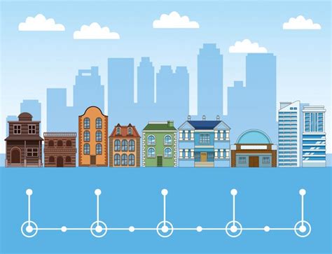 Évolution De L'habitation Humaine De La Préhistoire à L'infographie Vectorielle De Dessin Animé ...